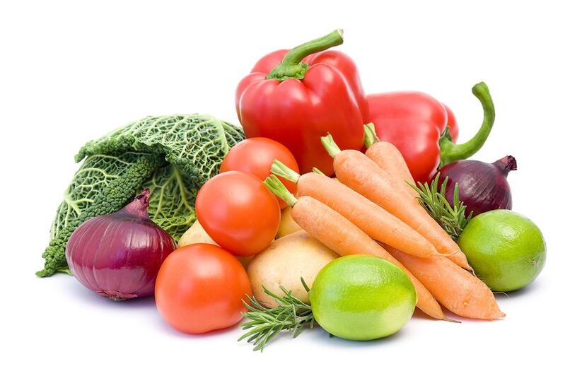 Různé druhy zeleniny - strava druhého dne diety 6 okvětních lístků